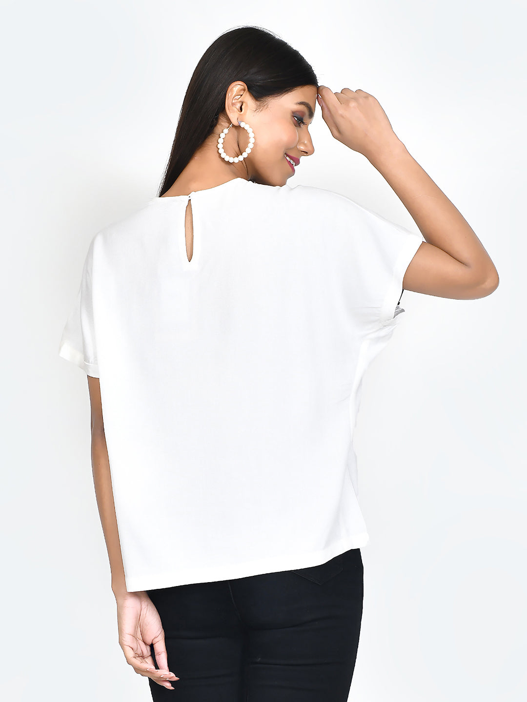 Black Colourblocked Top