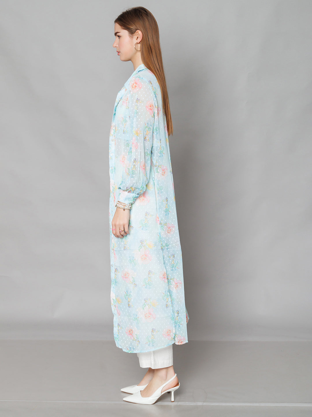 Blue Printed Straight Fit Co-Ord Set