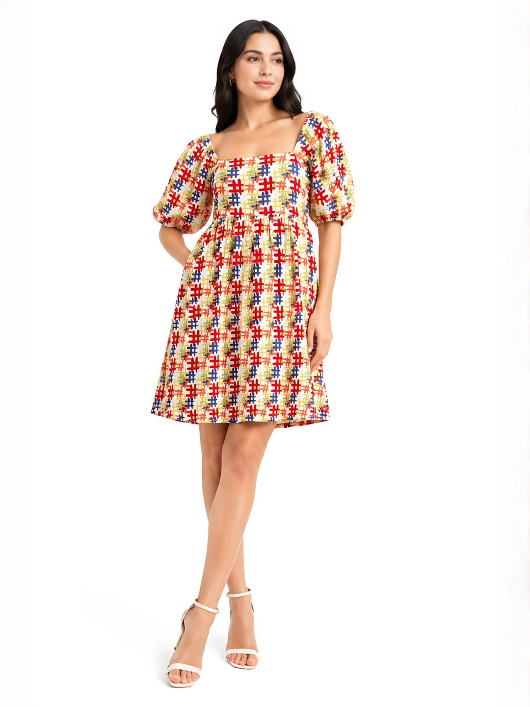 Multi Color Printed Mini Dress