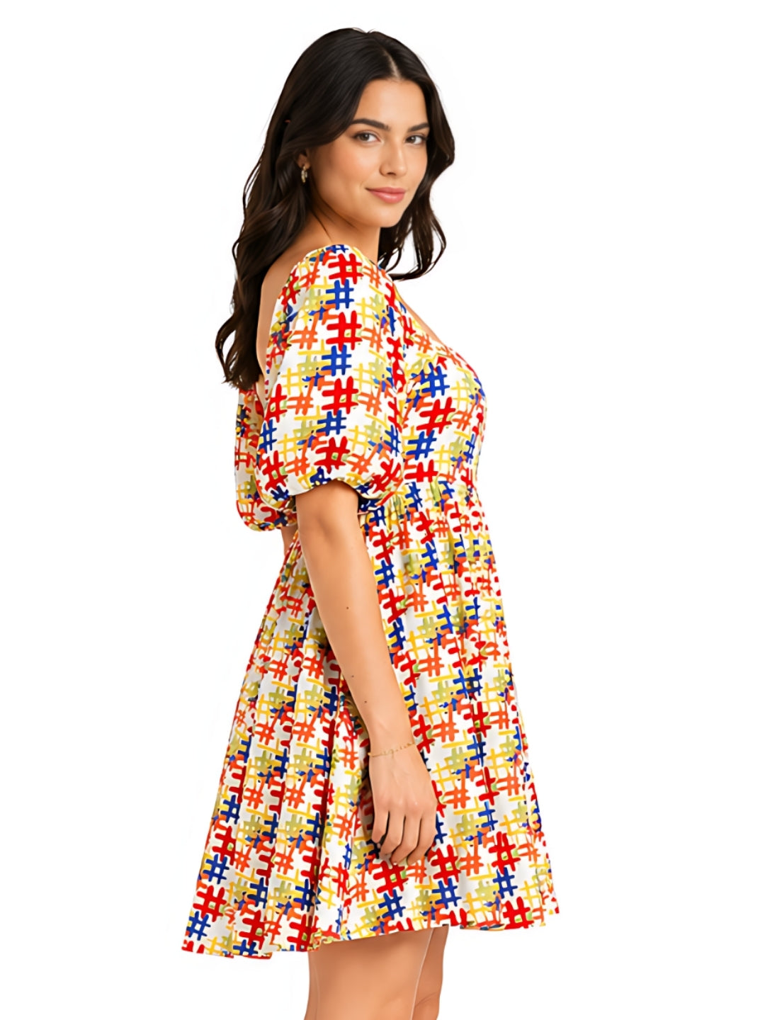 Multi Color Printed Mini Dress