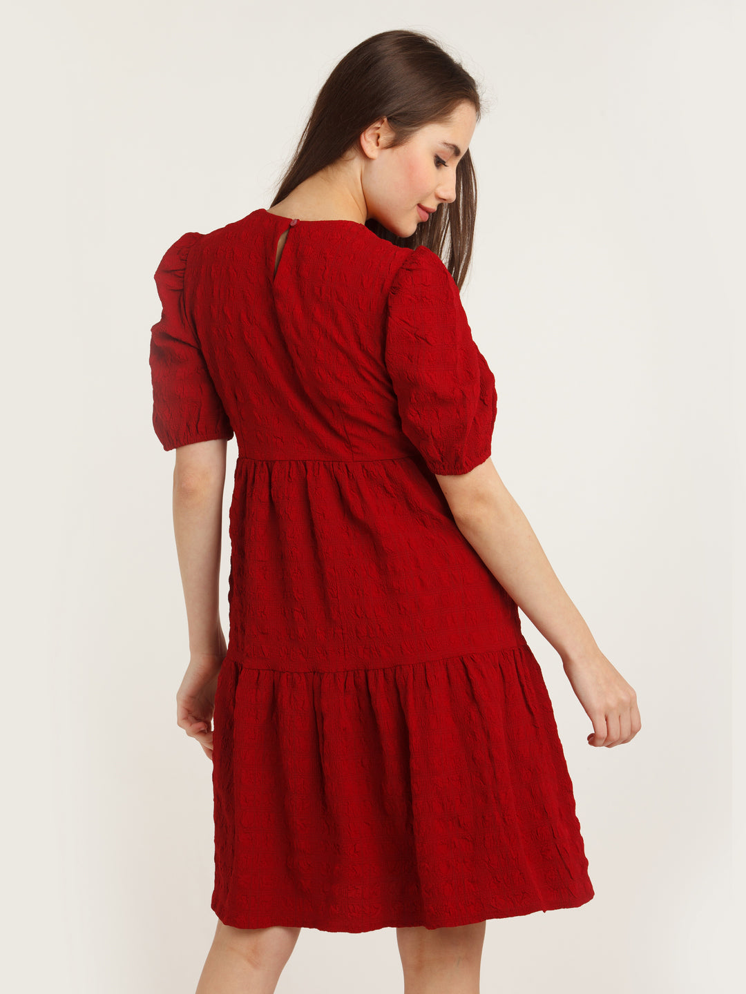 Red Tiered Short Dress