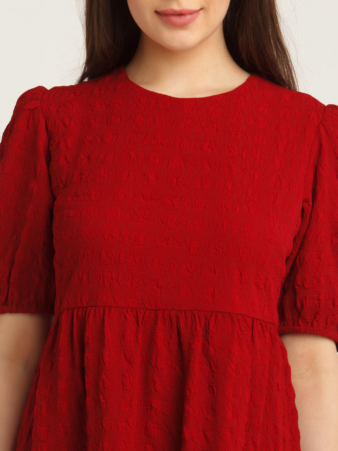 Red Tiered Short Dress