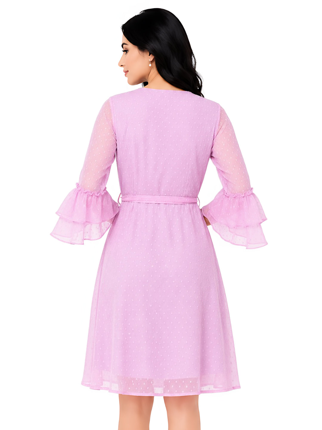 Pink Solid A-Line Short Dress