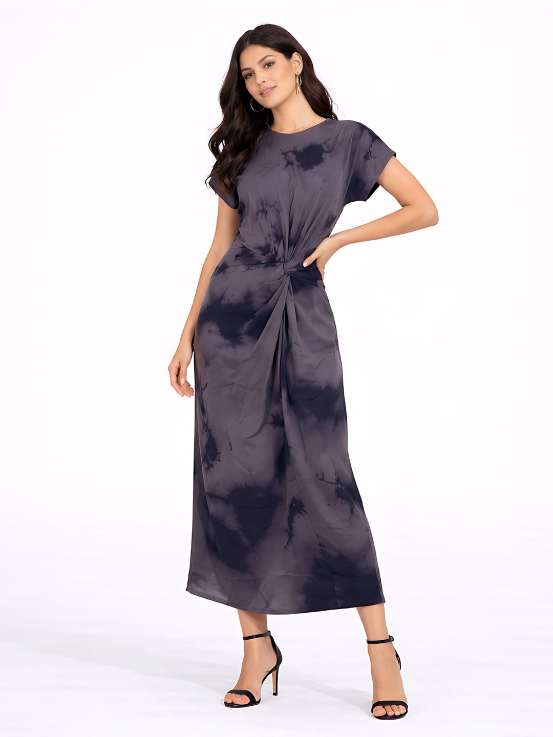 Zink London Women's BLACK Abstract Maxi Dress