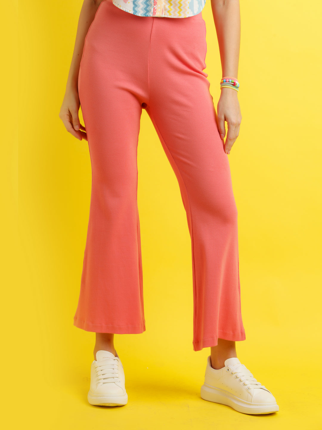 Pink Solid Pants