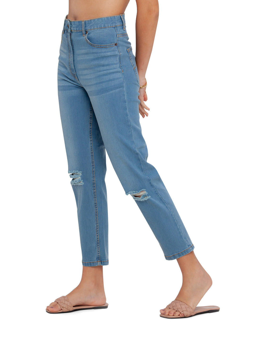 Blue Solid Jeans