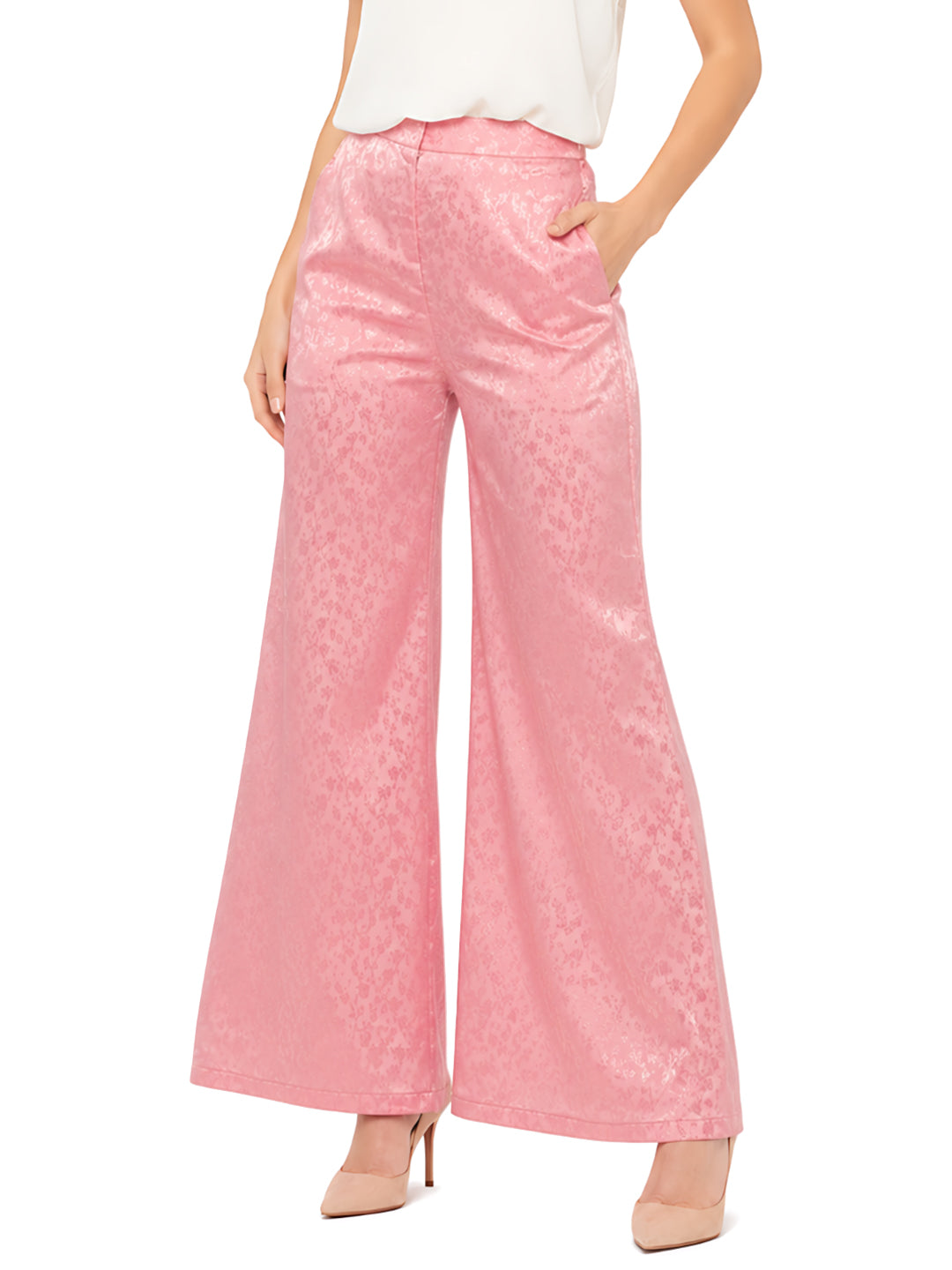 Pink Self Design Palazzo