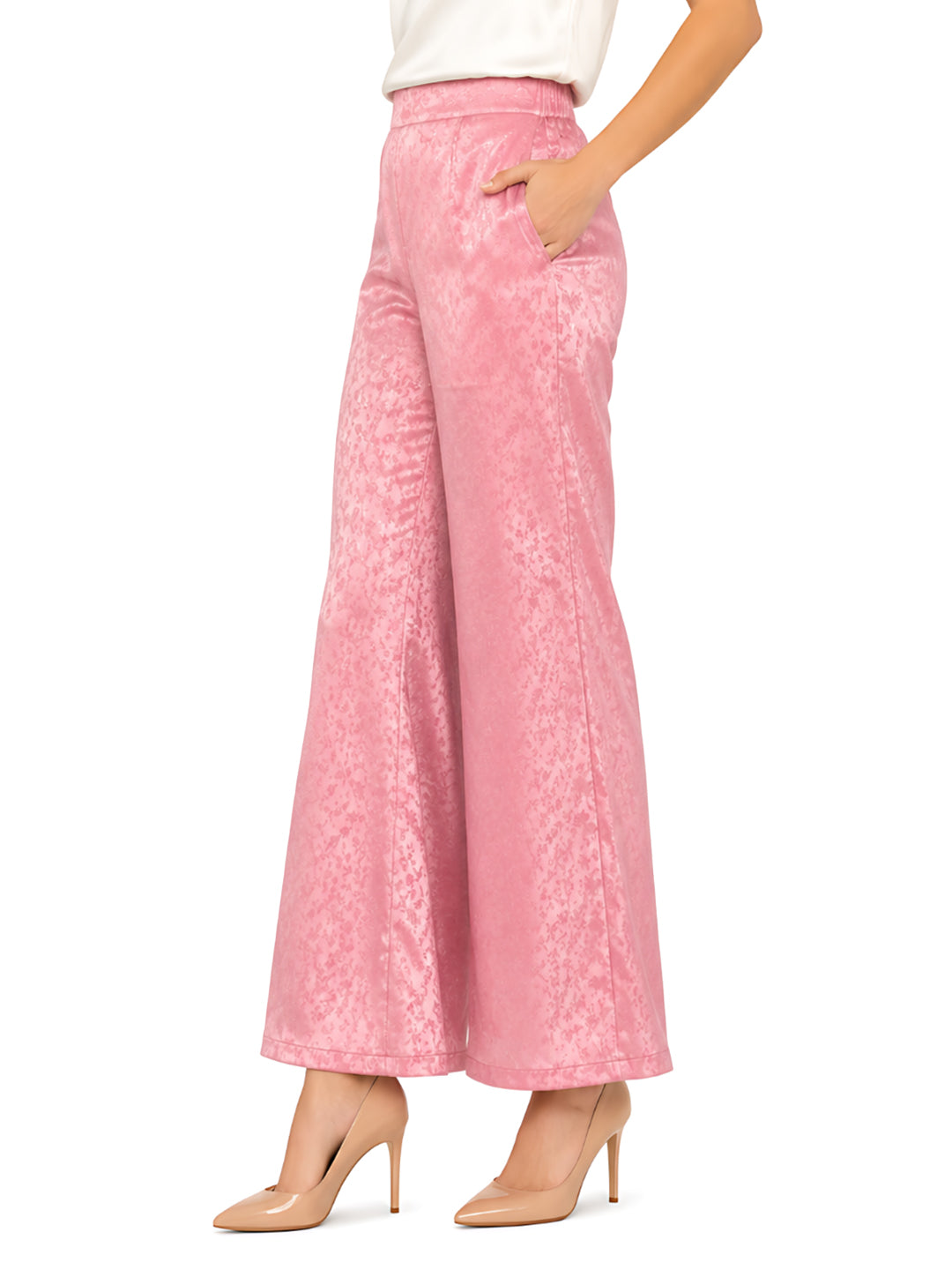 Pink Self Design Palazzo