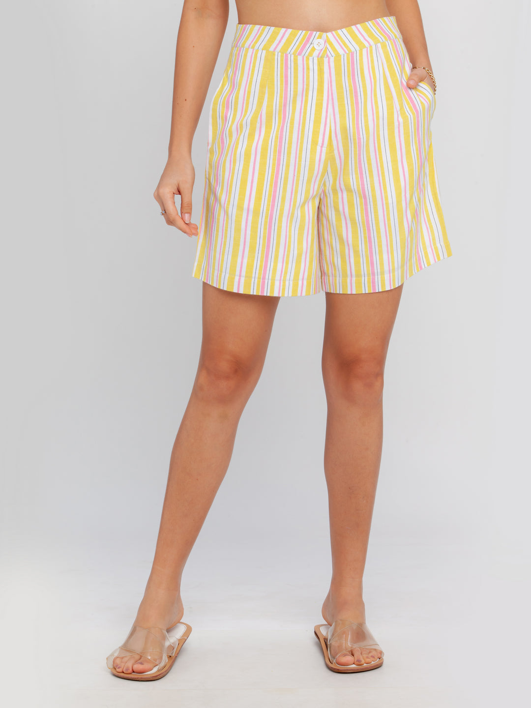 Multicolored Printed Wide Leg Shorts