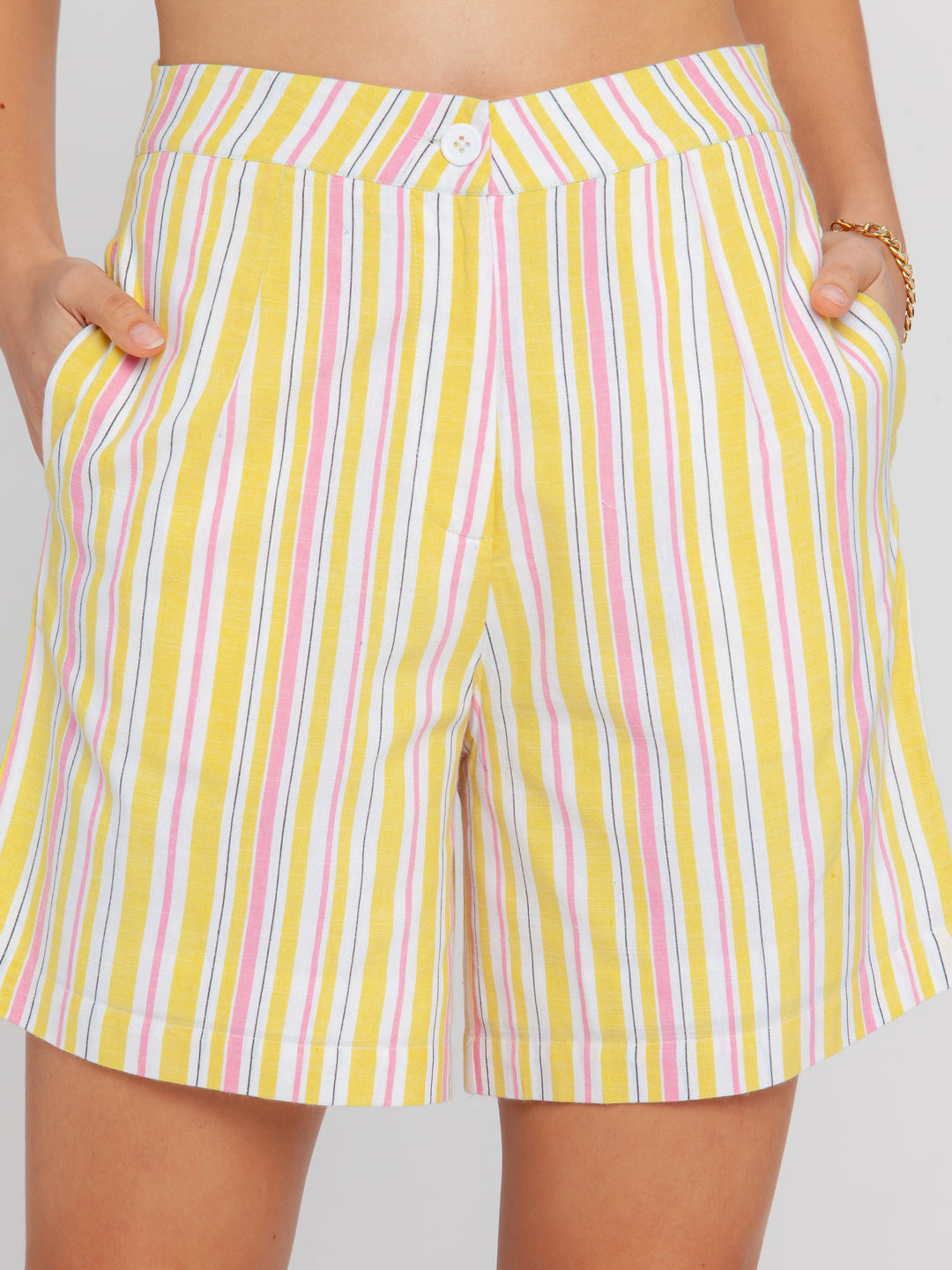 Multicolored Printed Wide Leg Shorts