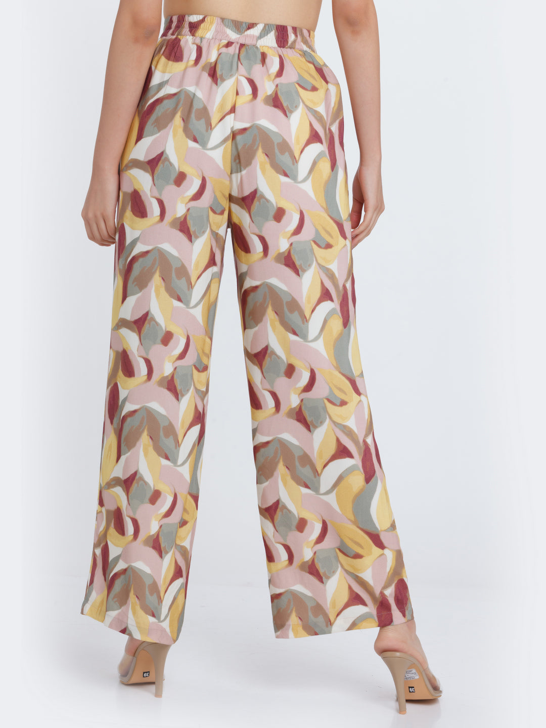 Multicolored Printed Elasticated Trouser