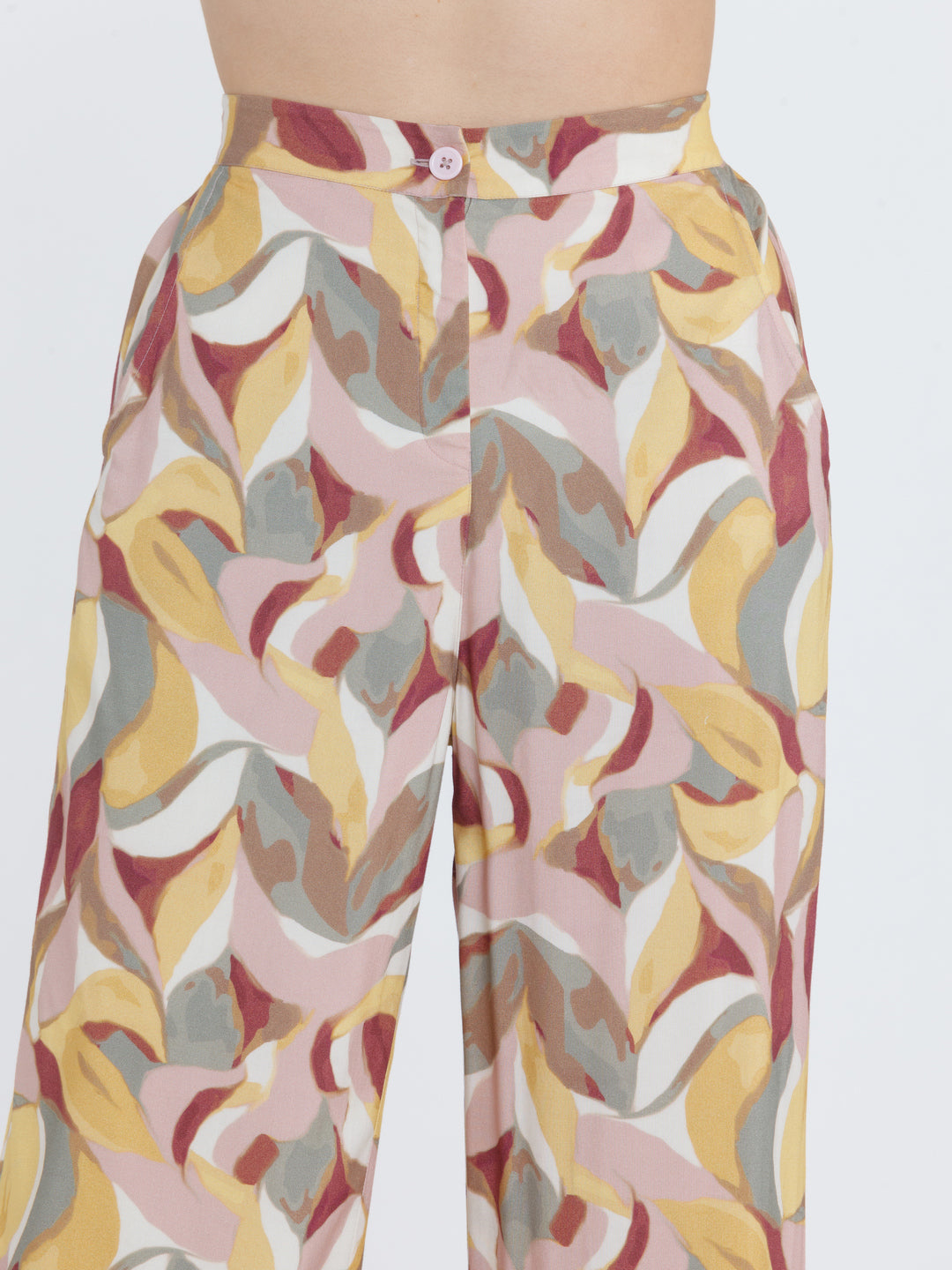 Multicolored Printed Elasticated Trouser