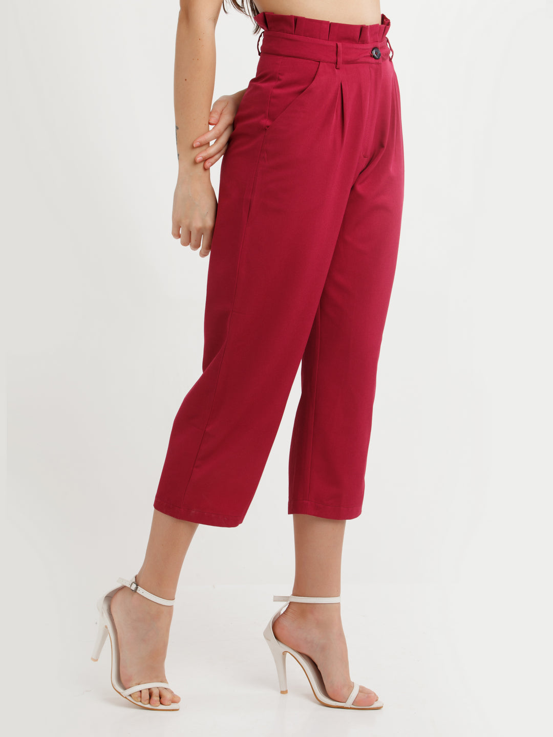 Maroon Solid Trouser