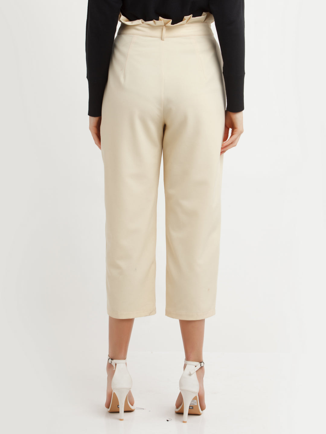 Off White Solid Trouser