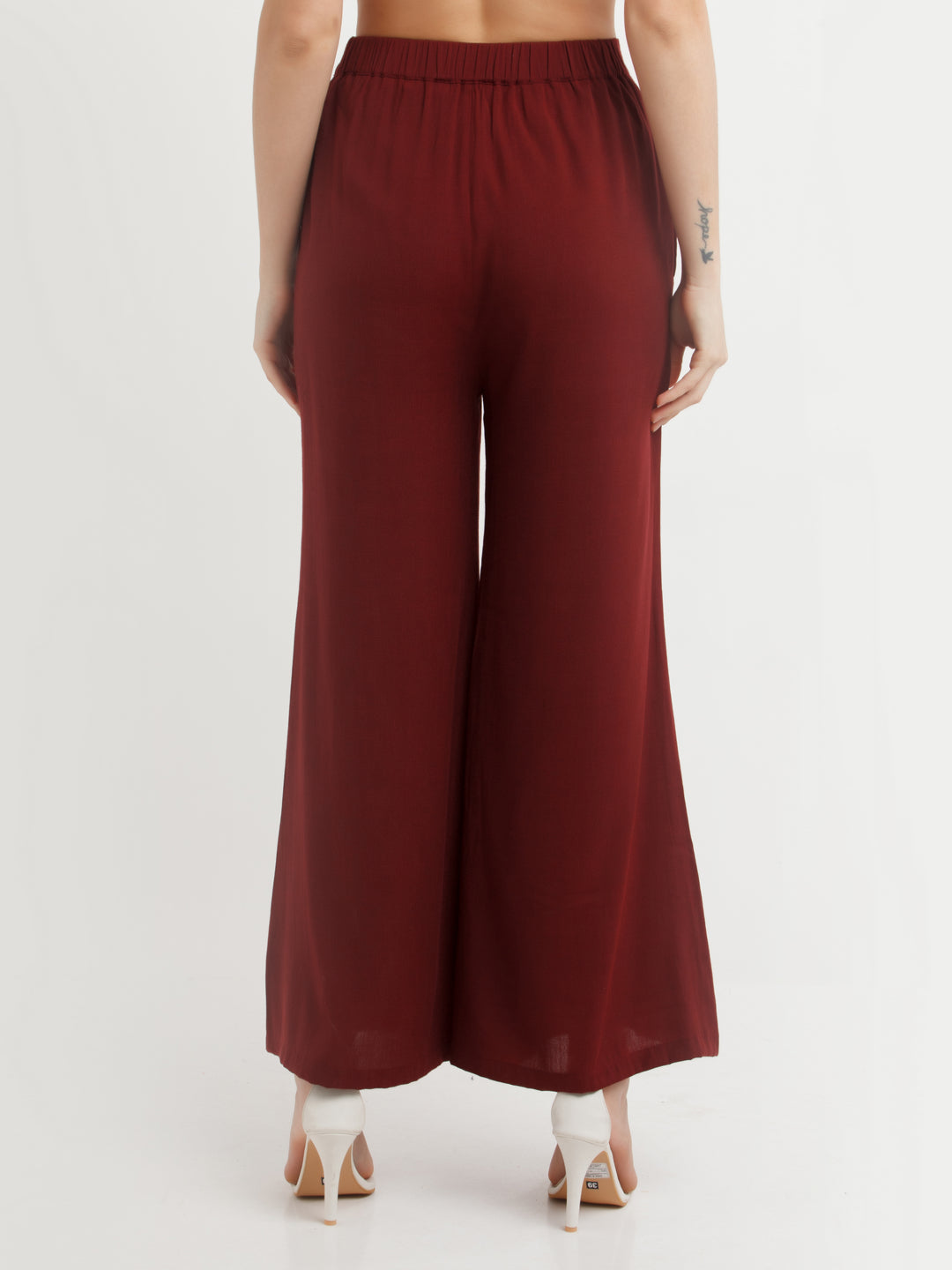 Maroon Solid Trouser