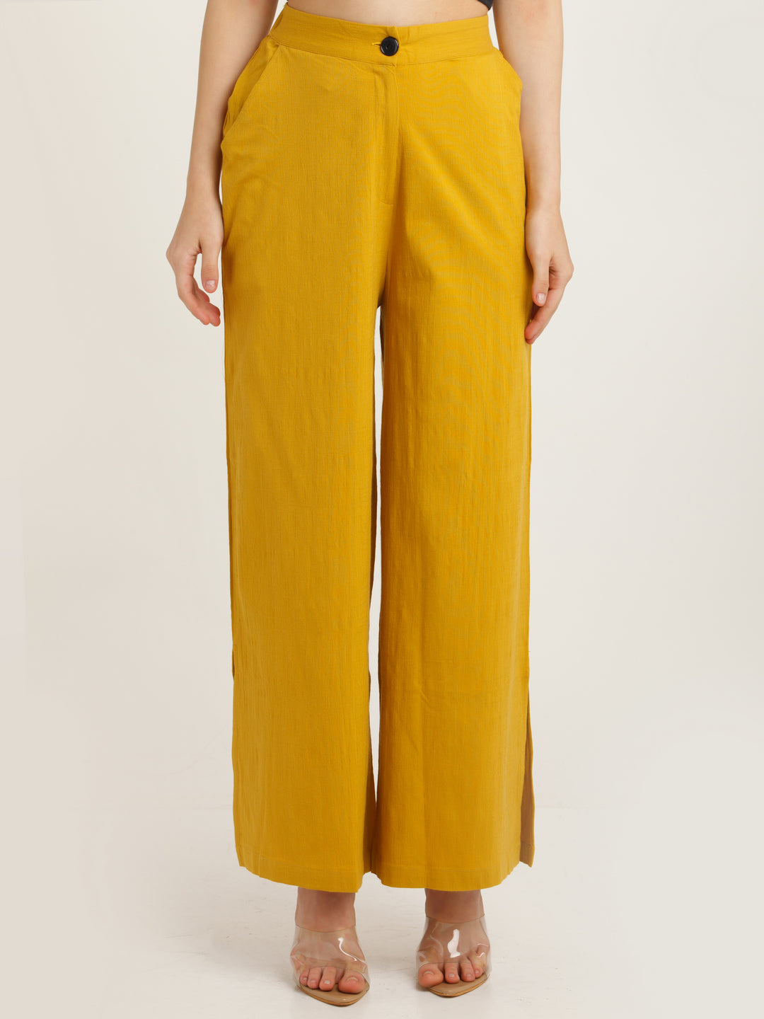 Yellow Solid Trouser