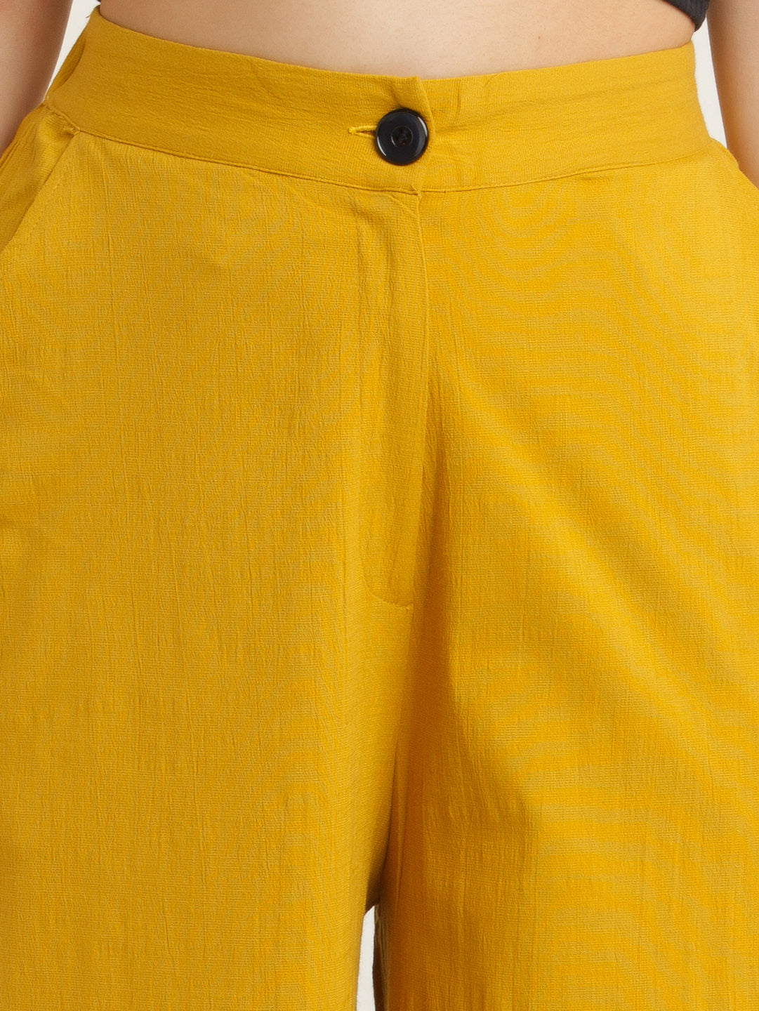 Yellow Solid Trouser