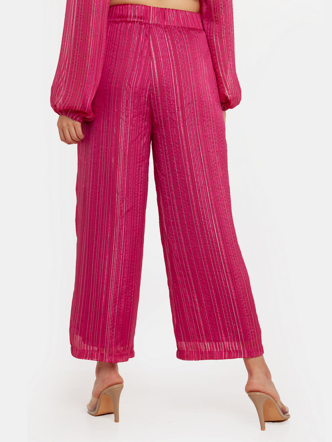 Pink Shimmer Elasticated Trouser