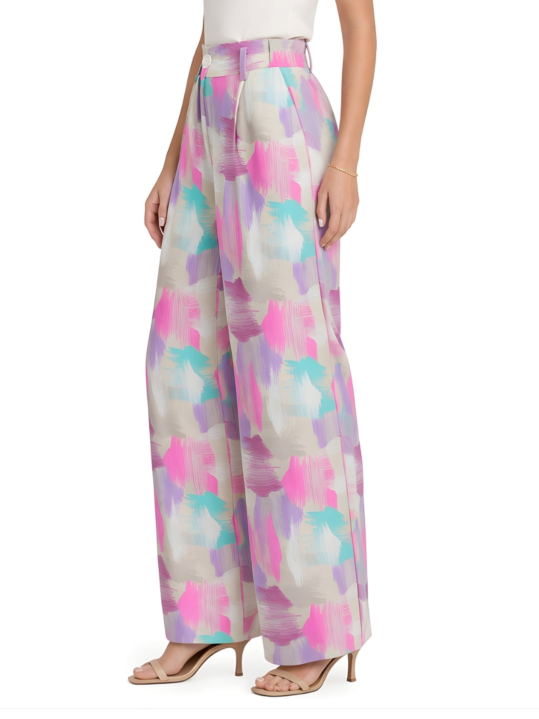White Printed Pallazo
