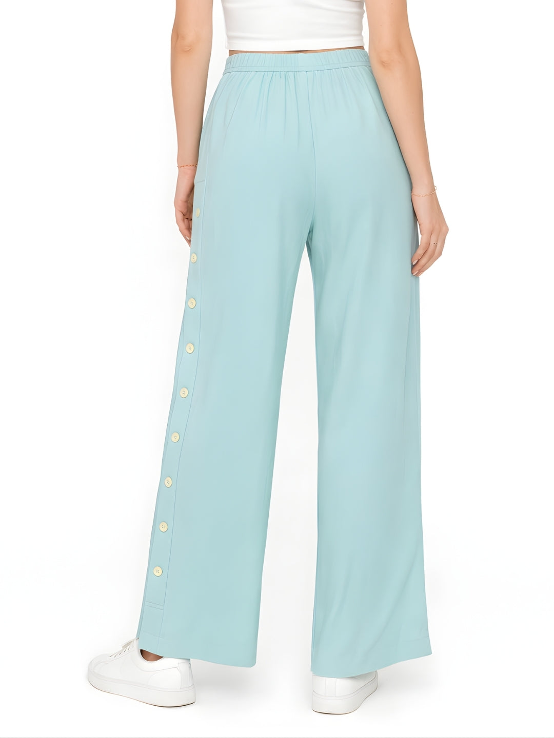 Turquoise Solid Regular Trouser