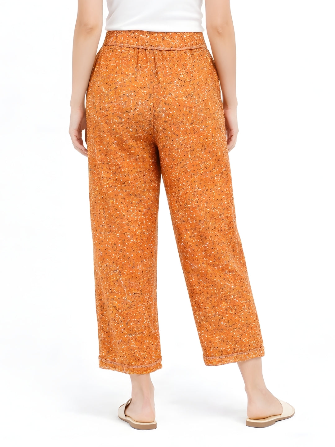 Brown Printed Regular Trouser