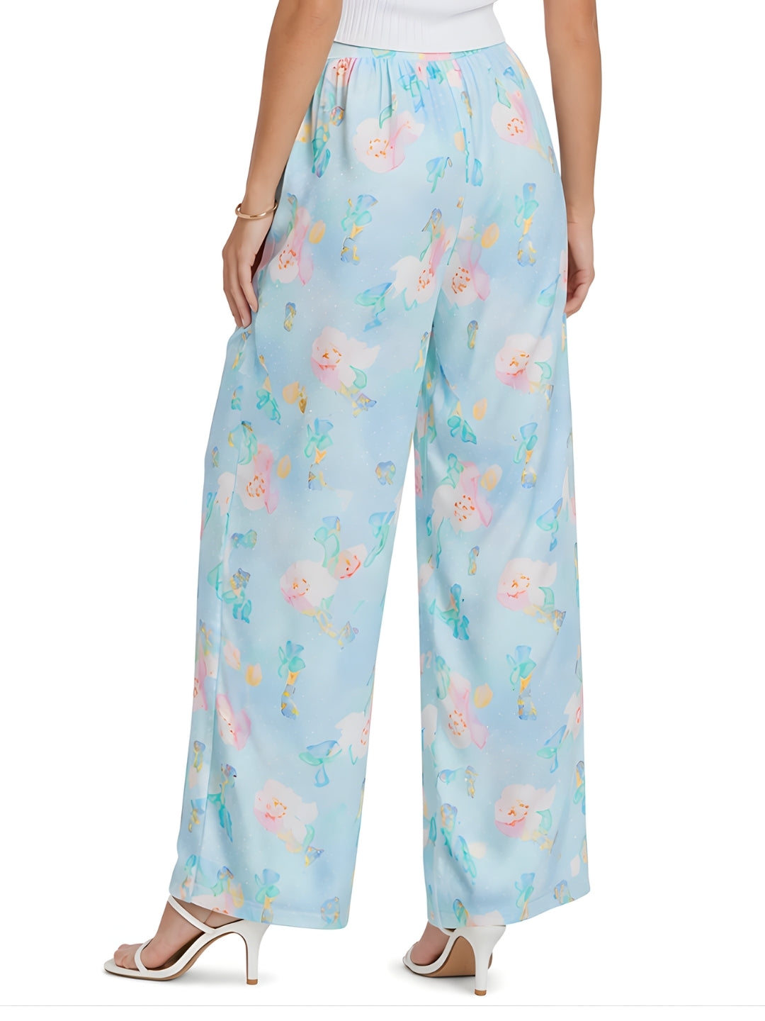 Blue Printed Regular Trouser