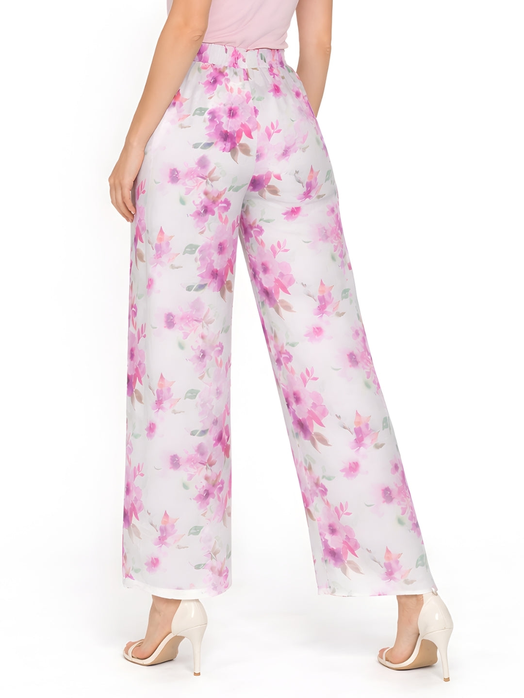 White Printed Regular Palazzo