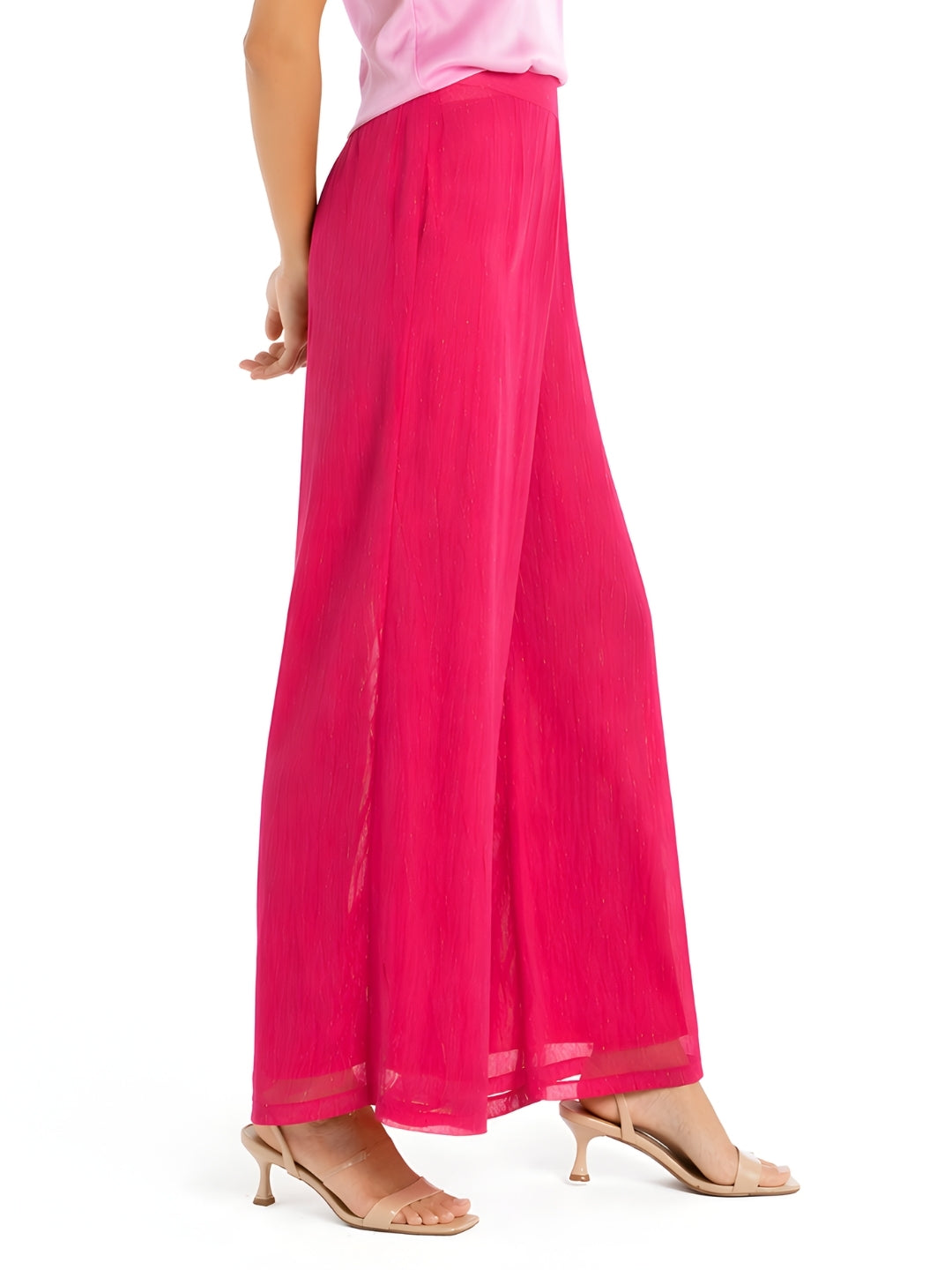 Pink Solid Straight Palazzo