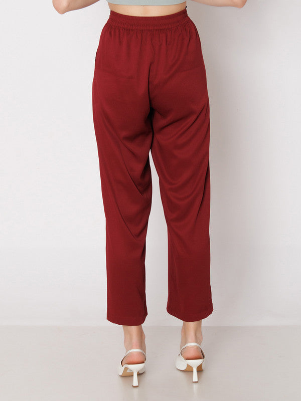 Maroon-Solid-Straight-Trouser-4