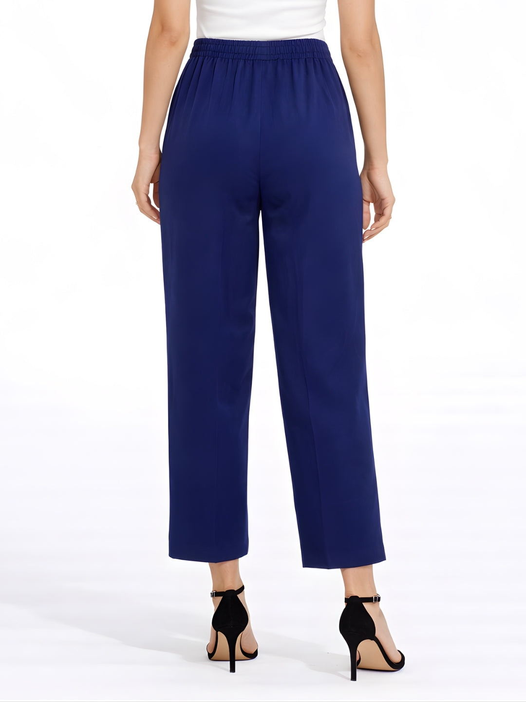 Navy Blue Solid Straight Trouser