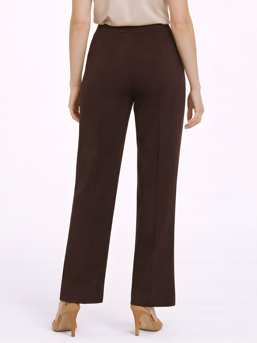 Brown Solid  Parallel Trouser