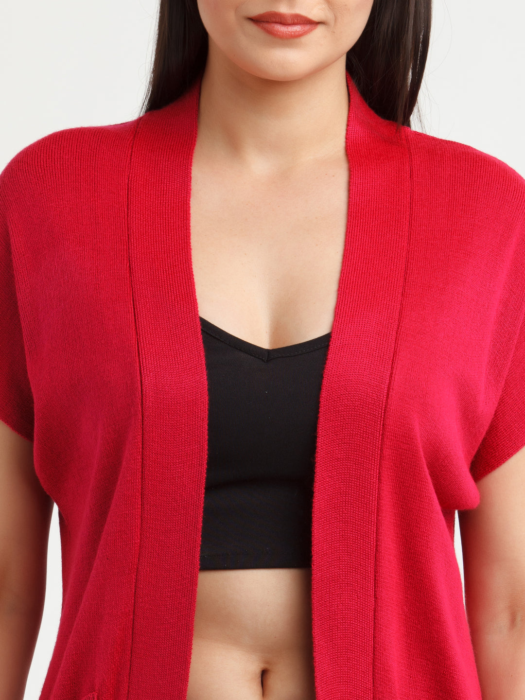 Maroon Solid Shrug