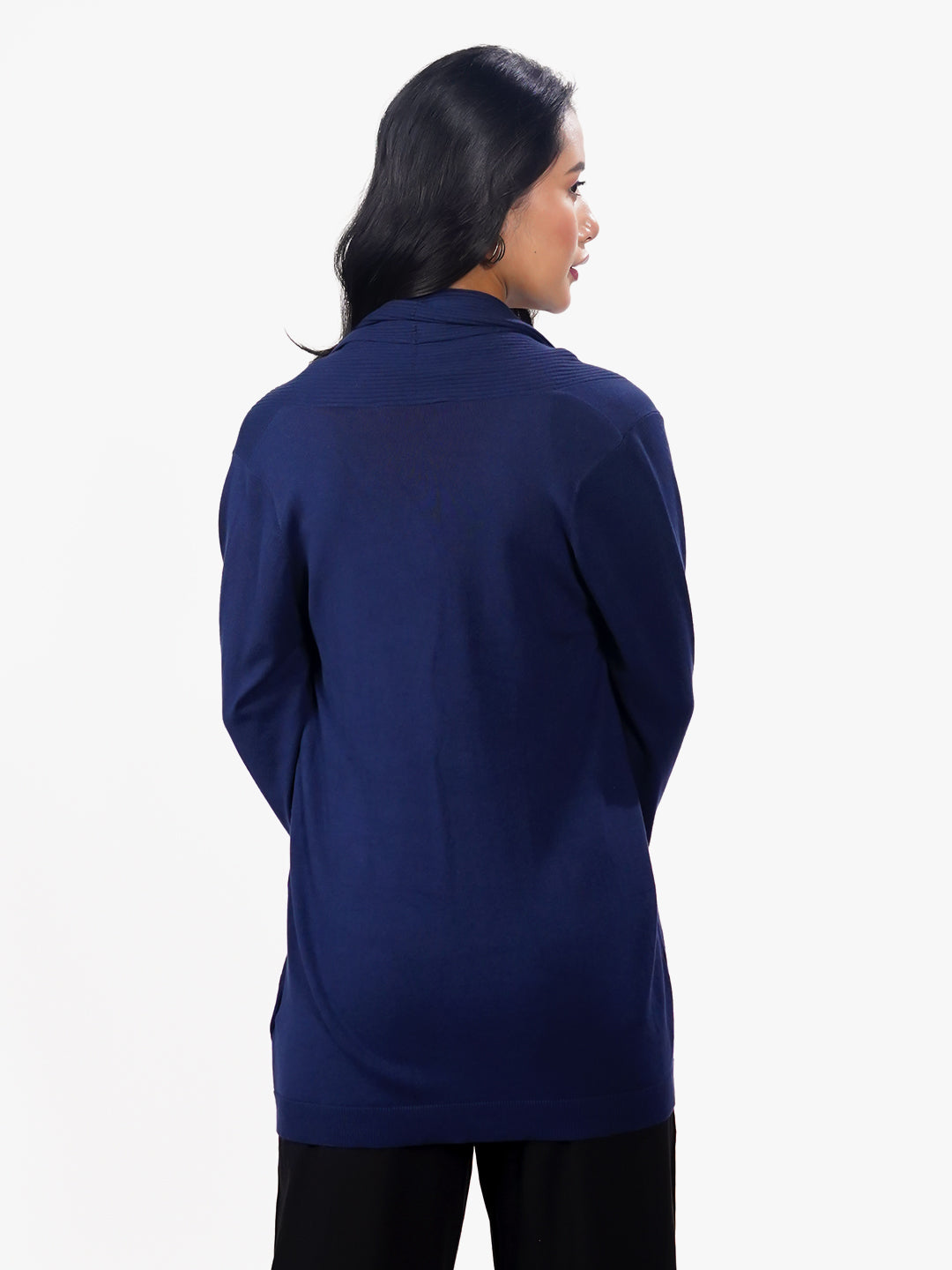 Navy Solid Slip-On Shrug