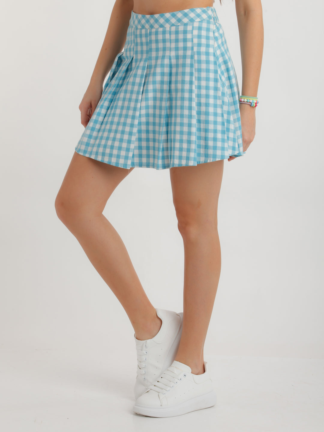 Blue Checked Skirt