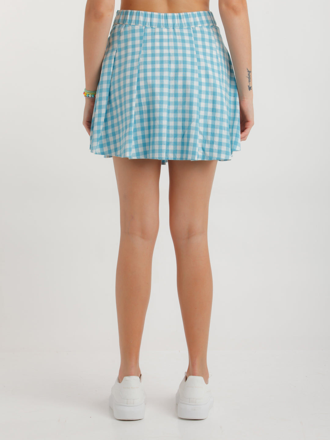 Blue Checked Skirt