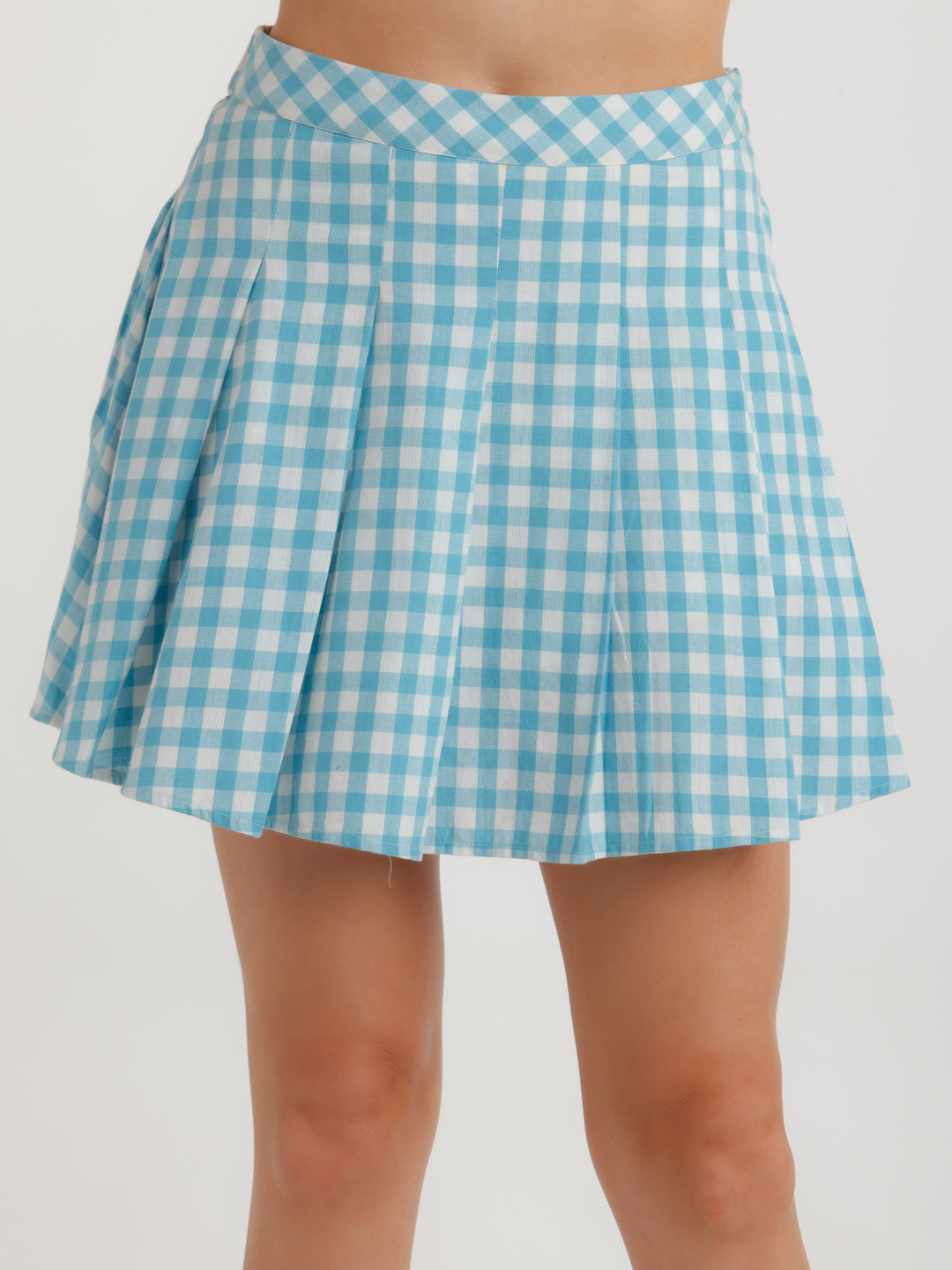 Blue Checked Skirt