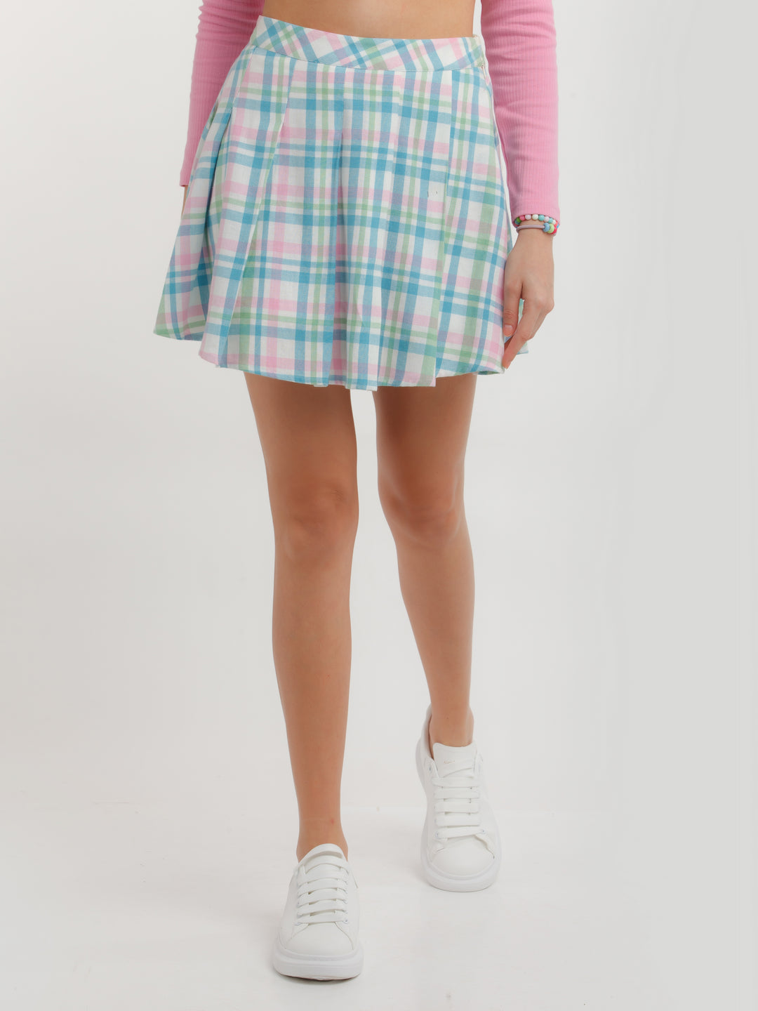 Multi Color Checked Skirt