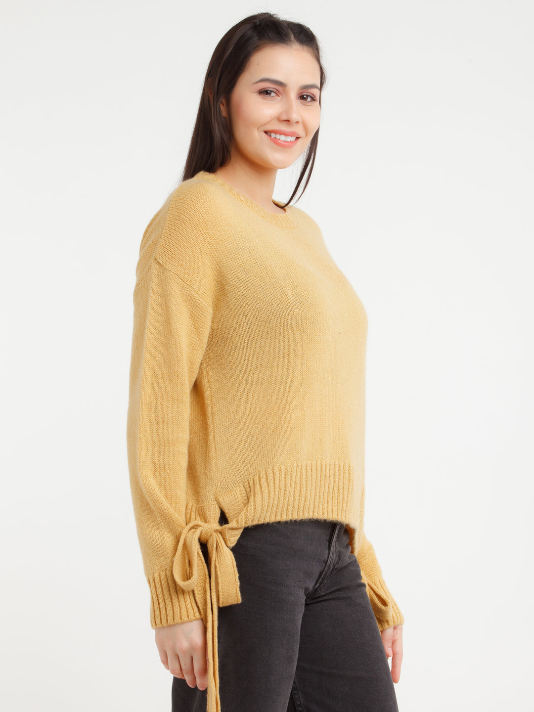 Mustard Solid Sweater