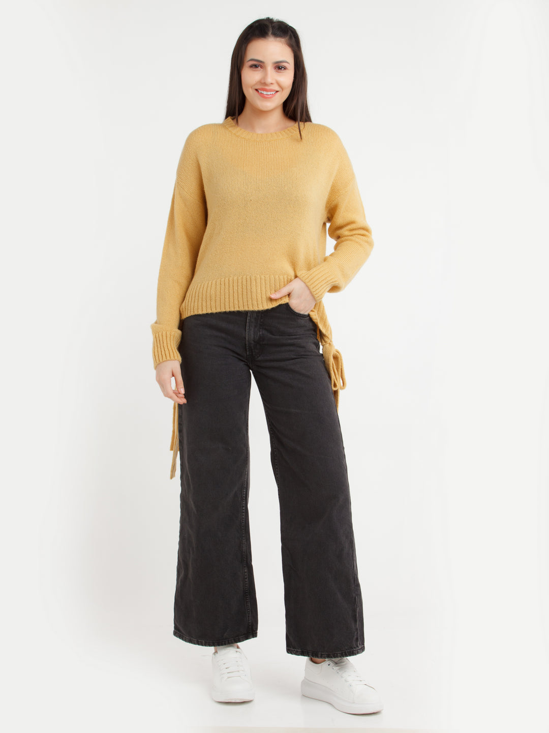 Mustard Solid Sweater