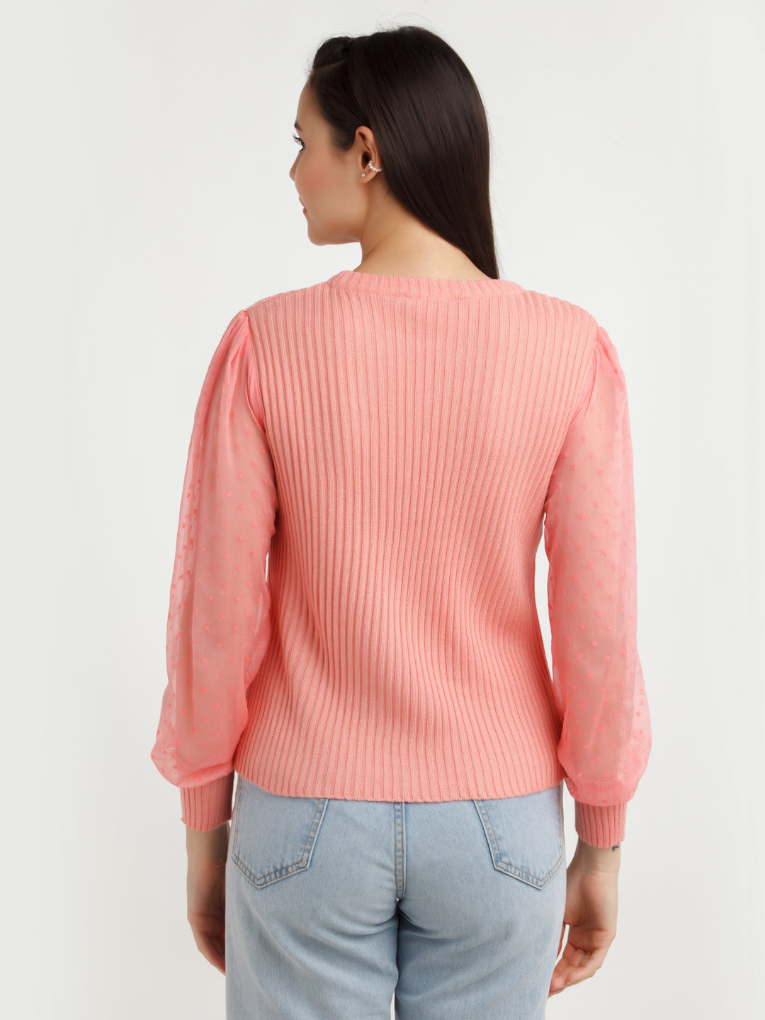 Coral Solid Sweater