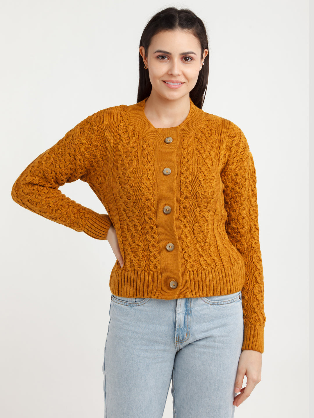 Mustard Solid Sweater