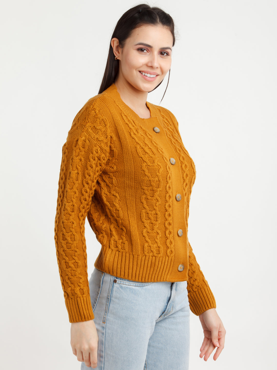Mustard Solid Sweater