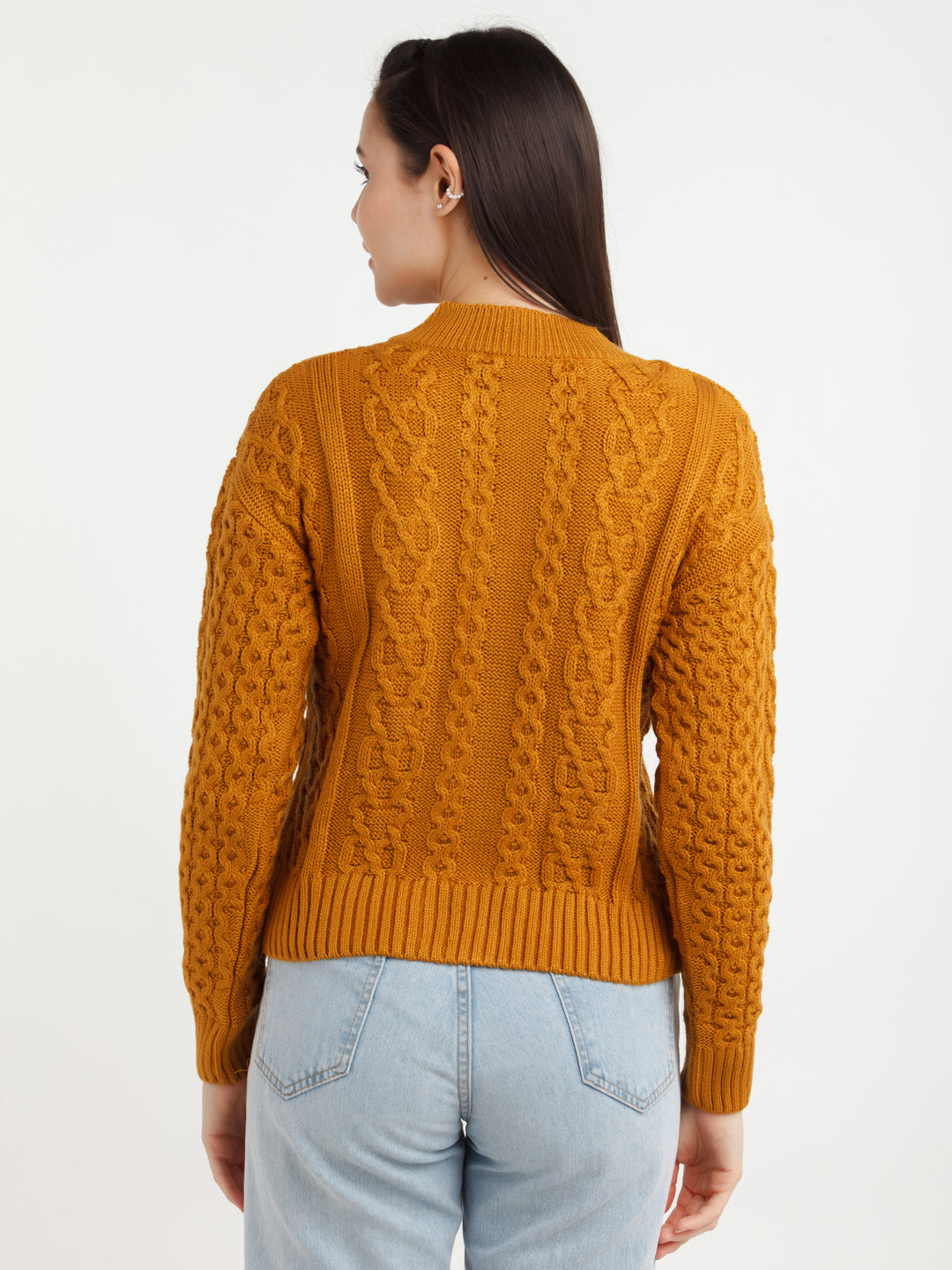 Mustard Solid Sweater