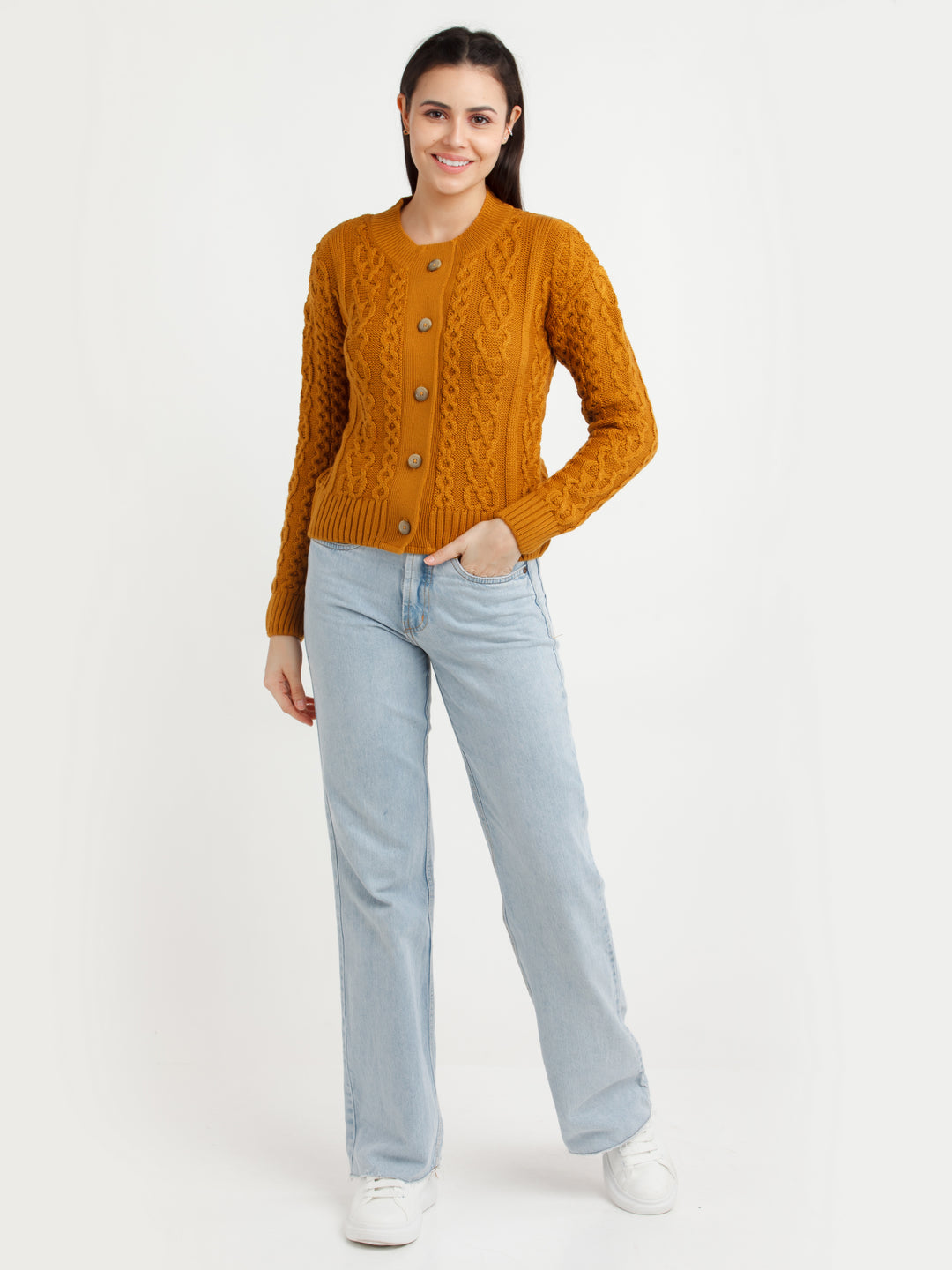 Mustard Solid Sweater