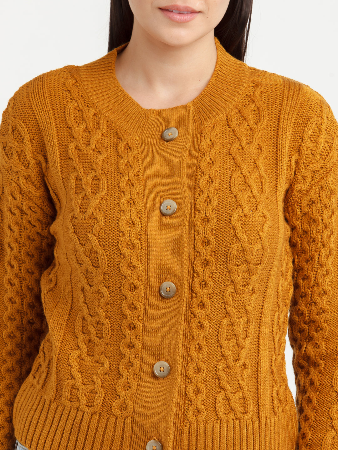 Mustard Solid Sweater
