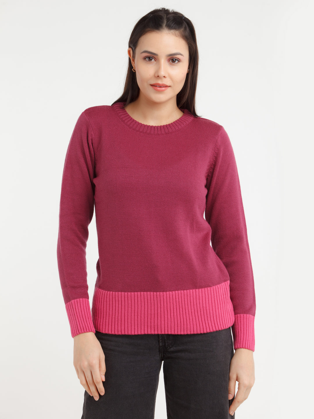 Purple Colorblock Sweater