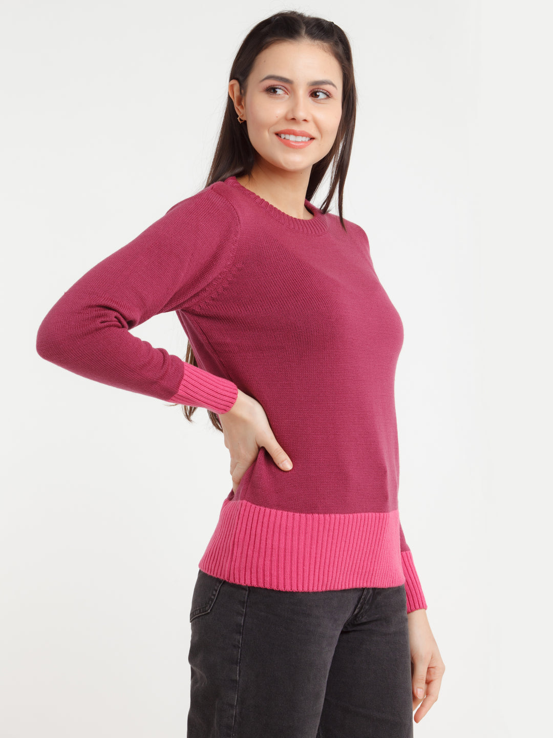 Purple Colorblock Sweater