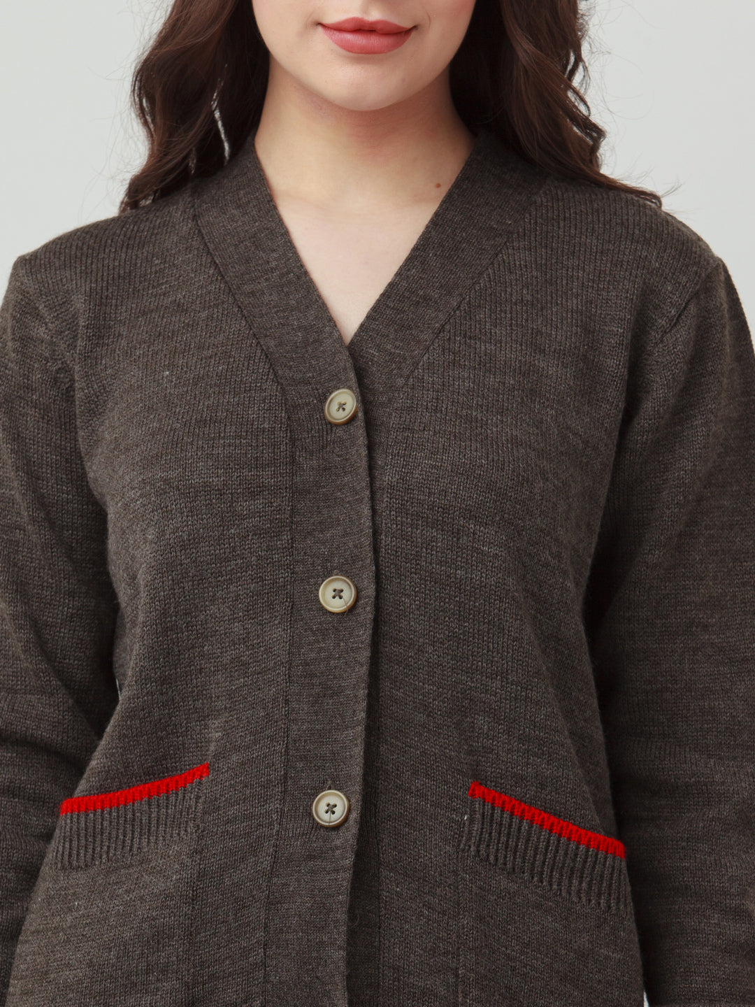 Multicolor Solid Buttoned Sweater