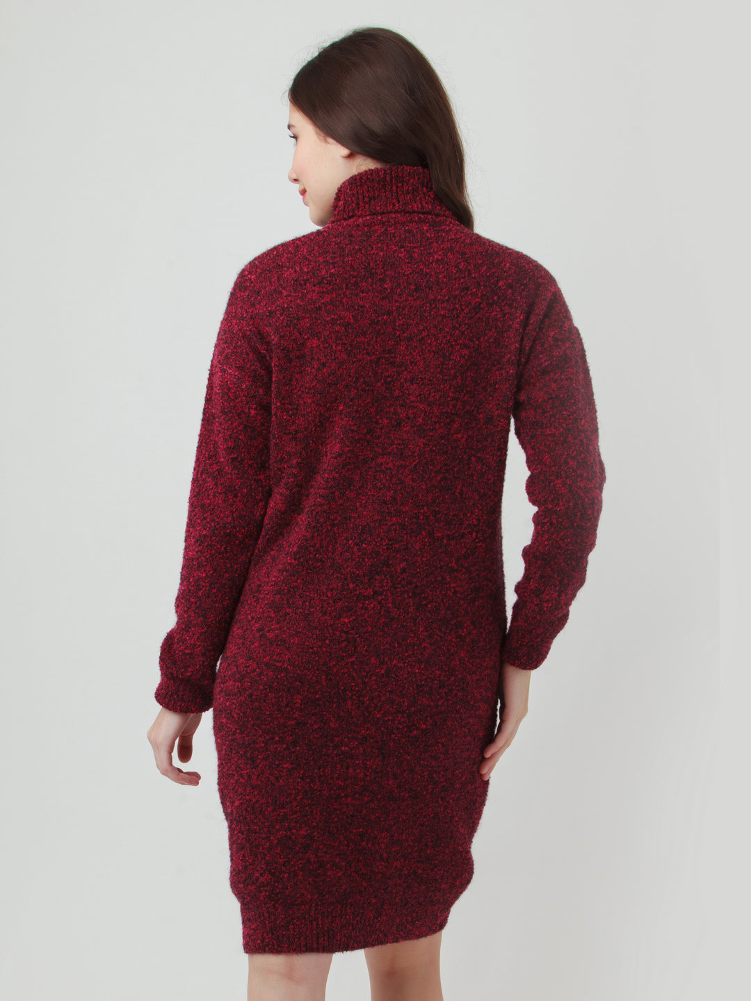 Red Solid Shift Sweater
