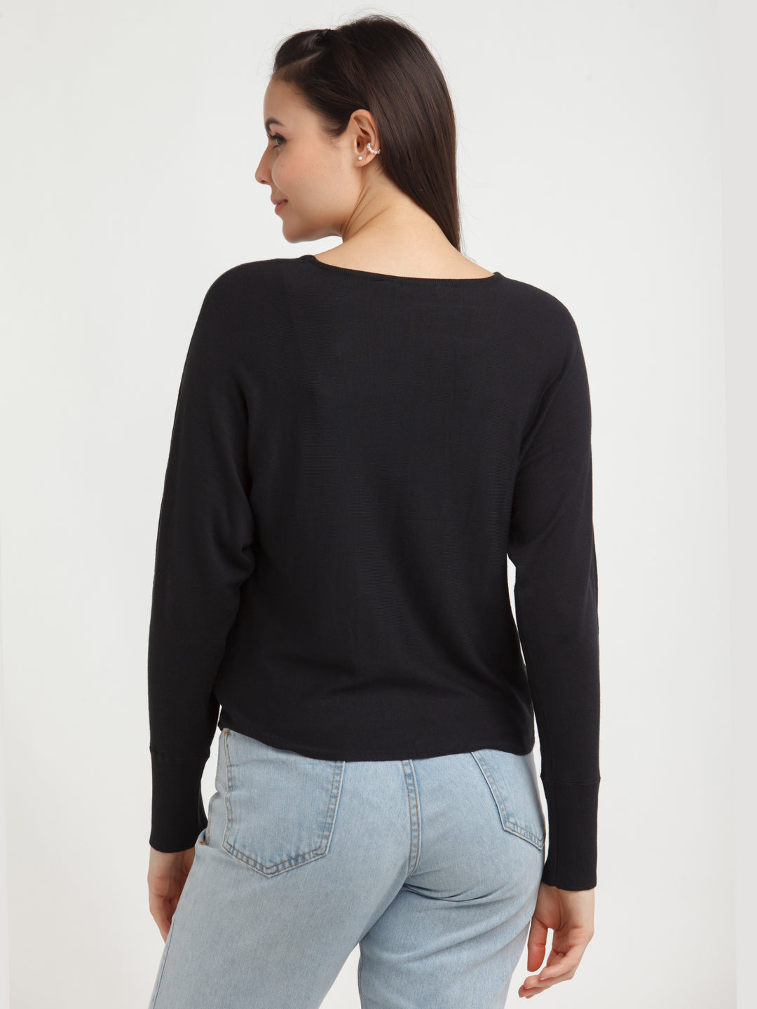 Black Solid Sweater